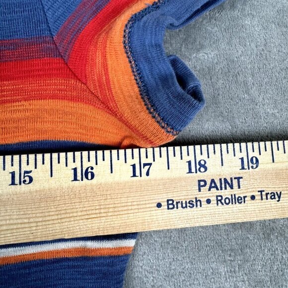 VTG Y2K Polo Jeans Co Ralph Lauren Baby Doll Tee Shirt Small Striped Colorful - Picture 3 of 7